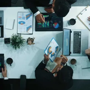 Corporate Team Meeting Analyzing Charts Stock Footage Corporate Team Meeting Analyzing Charts Stock Footage