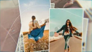 قالب أفتر إفكت عرض ذكريات بإطارات بيضاء أنيقة