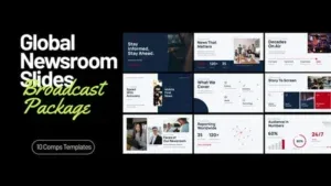 Global newsroom slides After Effects Template